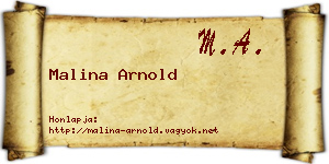 Malina Arnold névjegykártya