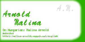 arnold malina business card